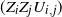 left parenthesis upper Z Subscript i Baseline upper Z Subscript j Baseline upper U Subscript i comma j Baseline right parenthesis