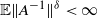 double struck upper E StartMetric upper A Superscript negative 1 Baseline EndMetric Superscript delta Baseline less than normal infinity