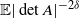 double struck upper E StartAbsoluteValue det upper A EndAbsoluteValue Superscript minus 2 delta