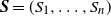 bold italic upper S equals left parenthesis upper S 1 comma ellipsis comma upper S Subscript n Baseline right parenthesis