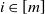i element of left bracket m right bracket