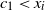 c 1 less than x Subscript i