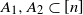 upper A 1 comma upper A 2 subset of left bracket n right bracket