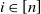 i element of left bracket n right bracket