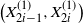 left parenthesis upper X Subscript 2 i minus 1 Superscript left parenthesis 1 right parenthesis Baseline comma upper X Subscript 2 i Superscript left parenthesis 1 right parenthesis Baseline right parenthesis