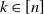 k element of left bracket n right bracket