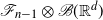 script upper F Subscript n minus 1 Baseline circled times script upper B left parenthesis double struck upper R Superscript d Baseline right parenthesis