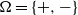 normal upper Omega equals StartSet plus comma minus EndSet