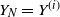 upper Y Subscript upper N Baseline equals upper Y Superscript left parenthesis i right parenthesis