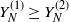 upper Y Subscript upper N Superscript left parenthesis 1 right parenthesis Baseline greater than or equals upper Y Subscript upper N Superscript left parenthesis 2 right parenthesis