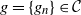 g equals StartSet g Subscript n Baseline EndSet element of script upper C