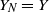upper Y Subscript upper N Baseline equals upper Y