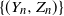 left brace left parenthesis upper Y Subscript n Baseline comma upper Z Subscript n Baseline right parenthesis right brace