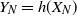 upper Y Subscript upper N Baseline equals h left parenthesis upper X Subscript upper N Baseline right parenthesis