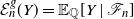 script upper E Subscript n Superscript g Baseline left parenthesis upper Y right parenthesis equals double struck upper E Subscript double struck upper Q Baseline left bracket upper Y vertical bar script upper F Subscript n Baseline right bracket