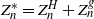 upper Z Subscript n Superscript asterisk Baseline equals upper Z Subscript n Superscript upper H Baseline plus upper Z Subscript n Superscript g