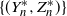left brace left parenthesis upper Y Subscript n Superscript asterisk Baseline comma upper Z Subscript n Superscript asterisk Baseline right parenthesis right brace