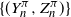 left brace left parenthesis upper Y Subscript n Superscript pi Baseline comma upper Z Subscript n Superscript pi Baseline right parenthesis right brace