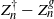 upper Z Subscript n Superscript dagger Baseline minus upper Z Subscript n Superscript g