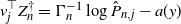 v Subscript j Superscript down tack Baseline upper Z Subscript n Superscript dagger Baseline equals normal upper Gamma Subscript n Superscript negative 1 Baseline log ModifyingAbove upper P With caret Subscript n comma j Baseline minus a left parenthesis y right parenthesis