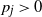p Subscript j Baseline greater than 0