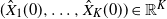 left parenthesis ModifyingAbove upper X With caret Subscript 1 Baseline left parenthesis 0 right parenthesis comma ellipsis comma ModifyingAbove upper X With caret Subscript upper K Baseline left parenthesis 0 right parenthesis right parenthesis element of double struck upper R Superscript upper K