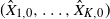 left parenthesis ModifyingAbove upper X With caret Subscript 1 comma 0 Baseline comma ellipsis comma ModifyingAbove upper X With caret Subscript upper K comma 0 Baseline right parenthesis