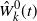 ModifyingAbove upper W With caret Subscript k Superscript 0 Baseline left parenthesis t right parenthesis