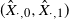 left parenthesis ModifyingAbove upper X With caret Subscript dot comma 0 Baseline comma ModifyingAbove upper X With caret Subscript dot comma 1 Baseline right parenthesis