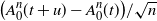 left parenthesis upper A 0 Superscript n Baseline left parenthesis t plus u right parenthesis minus upper A 0 Superscript n Baseline left parenthesis t right parenthesis right parenthesis divided by StartRoot n EndRoot