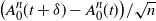 left parenthesis upper A 0 Superscript n Baseline left parenthesis t plus delta right parenthesis minus upper A 0 Superscript n Baseline left parenthesis t right parenthesis right parenthesis divided by StartRoot n EndRoot