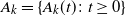 upper A Subscript k Baseline equals StartSet upper A Subscript k Baseline left parenthesis t right parenthesis colon t greater than or equals 0 EndSet