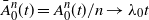 ModifyingAbove upper A With bar Subscript 0 Superscript n Baseline left parenthesis t right parenthesis equals upper A 0 Superscript n Baseline left parenthesis t right parenthesis divided by n right arrow lamda 0 t