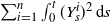 sigma summation Underscript i equals 1 Overscript n Endscripts integral Subscript 0 Superscript t Baseline left parenthesis upper Y Subscript s Superscript i Baseline right parenthesis squared d s