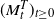 left parenthesis upper M Subscript t Superscript upper T Baseline right parenthesis Subscript t greater than or equals 0