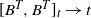 left bracket upper B Superscript upper T Baseline comma upper B Superscript upper T Baseline right bracket Subscript t Baseline right arrow t