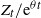 upper Z Subscript t Baseline divided by e Superscript theta t