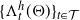 left brace normal upper Lamda Subscript t Superscript h Baseline left parenthesis normal upper Theta right parenthesis right brace Subscript t element of script upper T