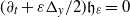 left parenthesis partial differential Subscript t Baseline plus epsilon normal upper Delta Subscript y Baseline divided by 2 right parenthesis German h Subscript epsilon Baseline equals 0