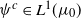 psi Superscript c Baseline element of upper L Superscript 1 Baseline left parenthesis mu 0 right parenthesis