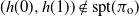 left parenthesis h left parenthesis 0 right parenthesis comma h left parenthesis 1 right parenthesis right parenthesis not an element of normal s normal p normal t left parenthesis pi Subscript normal o Baseline right parenthesis