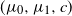 left parenthesis mu 0 comma mu 1 comma c right parenthesis