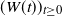 left parenthesis upper W left parenthesis t right parenthesis right parenthesis Subscript t greater than or equals 0