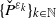 left brace ModifyingAbove upper P With ˇ Superscript epsilon Super Subscript k Superscript Baseline right brace Subscript k element of double struck upper N
