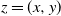 z equals left parenthesis x comma y right parenthesis