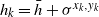 h Subscript k Baseline equals h overbar plus sigma Superscript x Super Subscript k Superscript comma y Super Subscript k Superscript