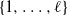 StartSet 1 comma ellipsis comma script l EndSet