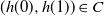 left parenthesis h left parenthesis 0 right parenthesis comma h left parenthesis 1 right parenthesis right parenthesis element of upper C