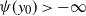psi left parenthesis y 0 right parenthesis greater than negative normal infinity