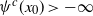 psi Superscript c Baseline left parenthesis x 0 right parenthesis greater than negative normal infinity